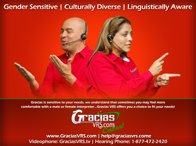Choose Your Interpreter's Gender at Gracias VRS!